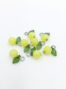 10 x Handmade Gooseberry Charms with Silver Loops, 15x12mm (0038)