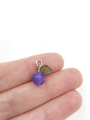 10 x Handmade Blueberry Charms with Silver Loops, 15x12mm (0030)