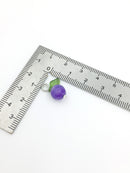 10 x Handmade Blueberry Charms with Silver Loops, 15x12mm (0030)