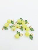 10 x Handmade Gooseberry Charms with Gold Loops, 15x12mm (0039)