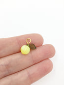 10 x Handmade Gooseberry Charms with Gold Loops, 15x12mm (0039)