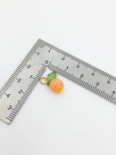 10 x Handmade Peach Charms with Gold Loops, 15x12mm (4066)