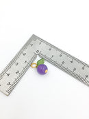 10 x Handmade Blueberry Charms with Gold Loops, 15x12mm (0015)