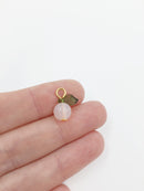 10 x Handmade Pink Berry Charms with Gold Loops, 15x12mm (0031)