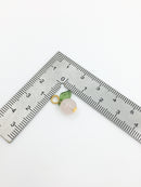 10 x Handmade Pink Berry Charms with Gold Loops, 15x12mm (0031)