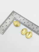 5 x Tiny Oval Brass Locket Pendants with Embossed Pattern, 16x11mm