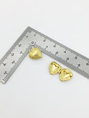 5 x Tiny Vintage Heart Locket Pendants with Embossed Pattern, 12x10mm