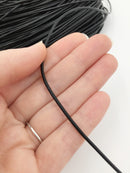 1mm/1.5mm/2mm Genuine Leather Cord, Round, Black Colour