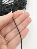 1mm/1.5mm/2mm Genuine Leather Cord, Round, Black Colour
