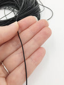 1mm/1.5mm/2mm Genuine Leather Cord, Round, Black Colour