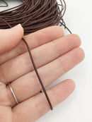 1mm/1.5mm/2mm Genuine Leather Cord, Round, Brown Colour