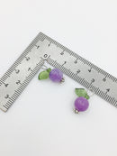 10 x Handmade Blueberry Charms with Silver Loops, 16x12mm (0026)