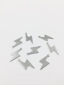 30 x Stainless Steel Lightning Bolt Charms, 19x8mm