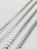 1 metre x Stainless Steel Chevron Chain, 7mm Wide