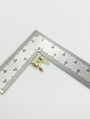 10 x Tiny Gold Plated Bowknot Charms, 11mm (3448)