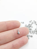 50 x Tiny Stainless Steel Star Charms, 6.5x4mm
