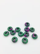 2 x Ruby Zoisite Gemstone Donut Beads, 10mm (0246)