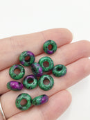 2 x Ruby Zoisite Gemstone Donut Beads, 10mm (0246)