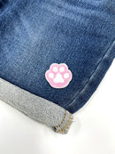 Pink Paw Print Embroidery Patch