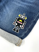 Black Robot Embroidered Iron-on Patch