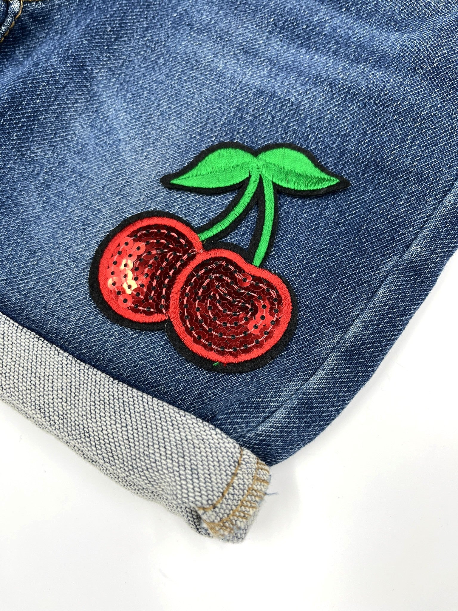 Red Sequin Cherries Embroidery Patch