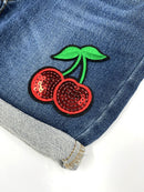 Red Sequin Cherries Embroidery Patch
