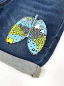Lungs Iron-On Patch – Forest, Mountains & Sky Embroidery