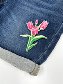 Pink Tulips Embroidery Patch