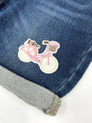 Pink Bike Embroidered Iron-on Patch