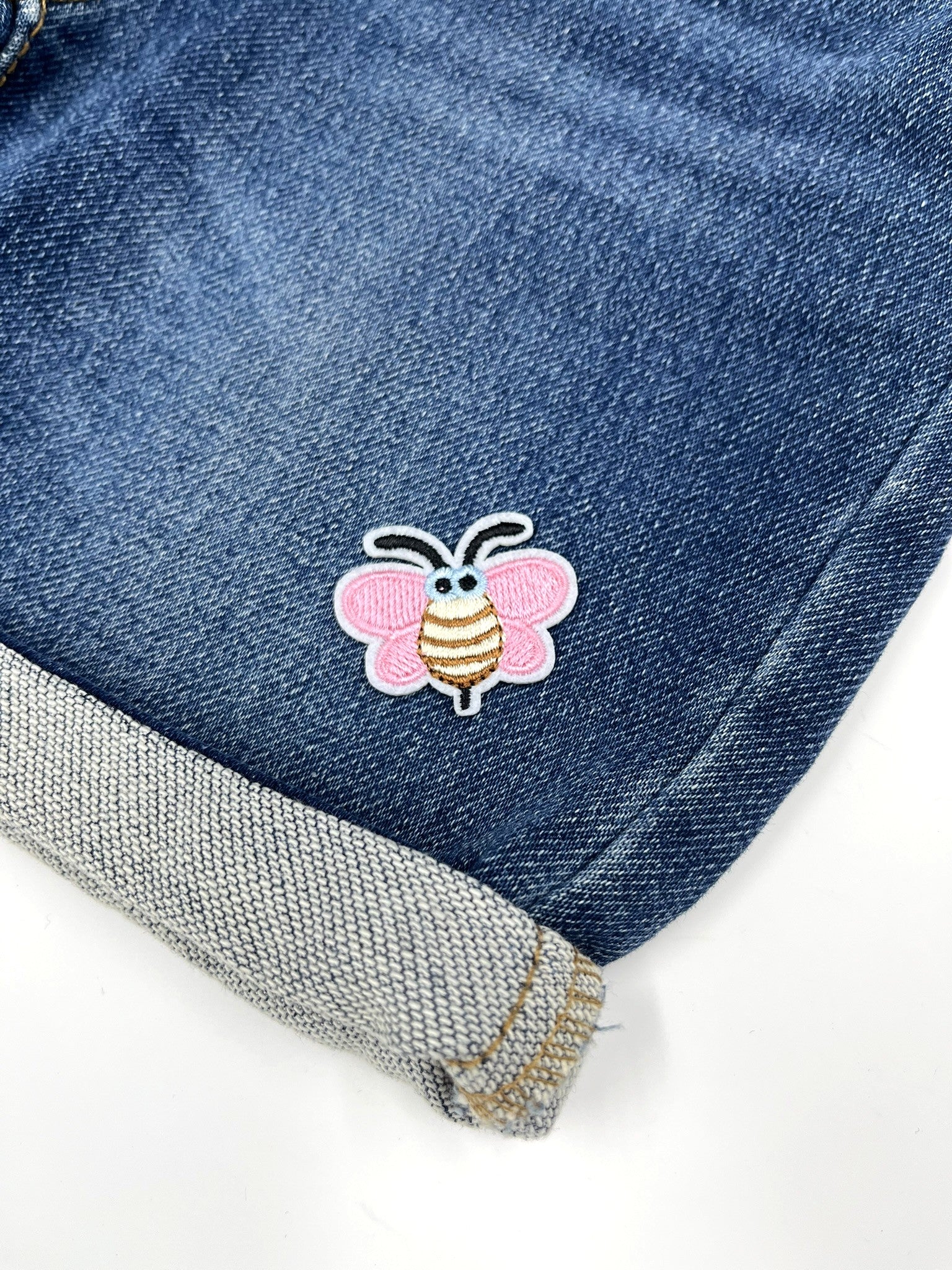 Tiny Pink Bee Embroidery Patch