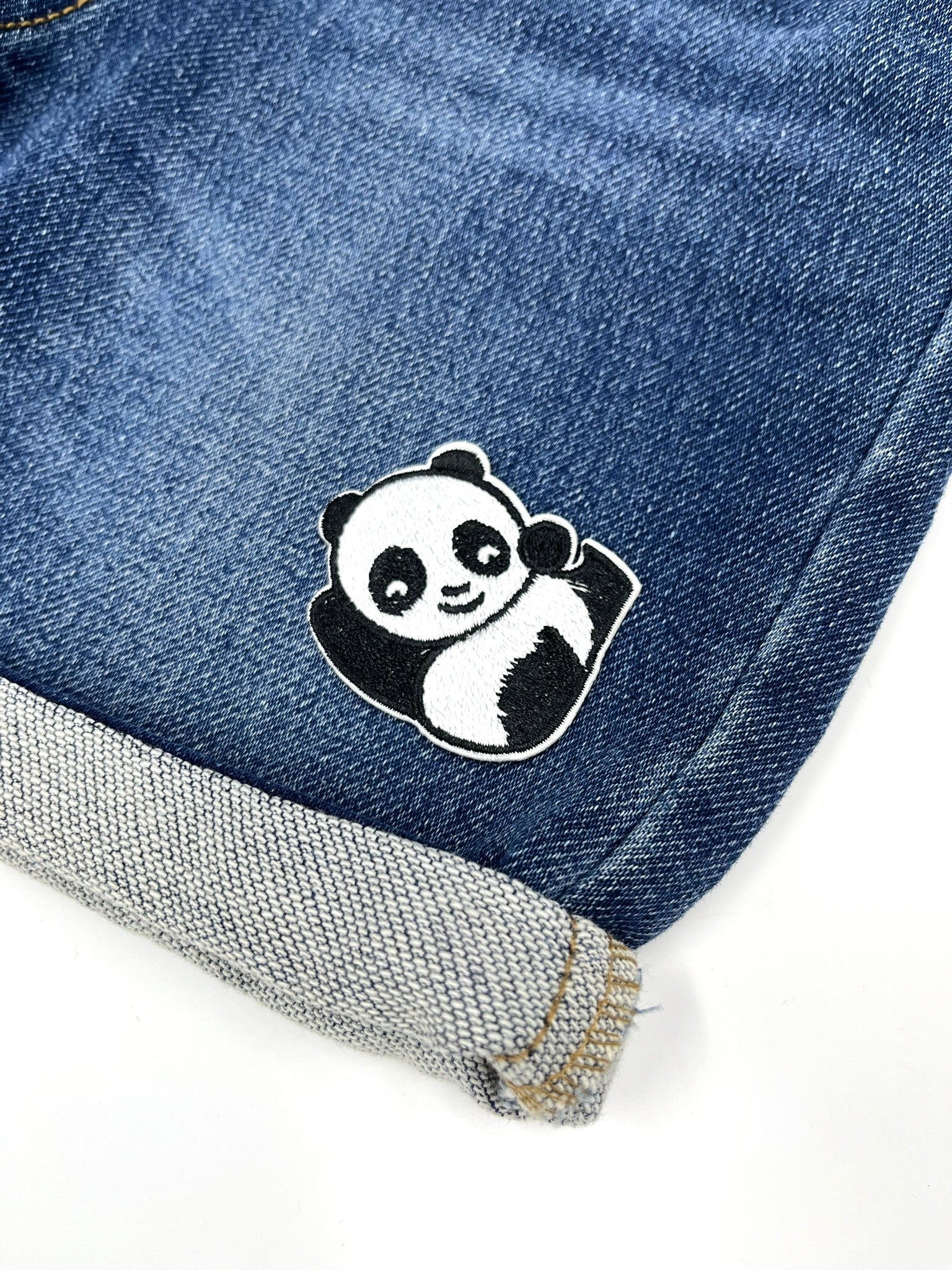Rolling Panda Embroidered Iron-on Patch