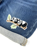 Two Pandas Embroidered Iron-on Patch