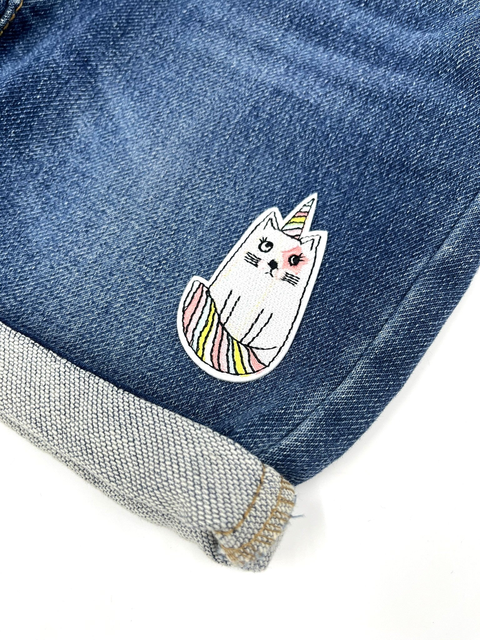 Unicorn Cat Embroidered Iron-on Patch