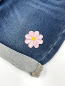 Pink Daisy Flower Embroidery Patch
