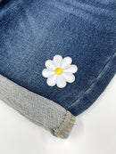 White Daisy Flower Embroidery Patch