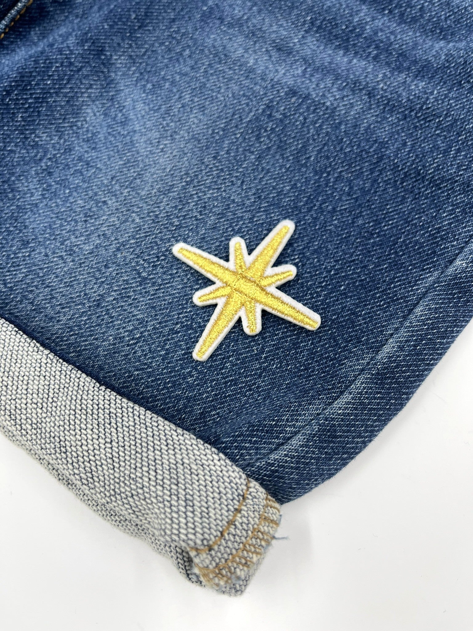 Gold Star Embroidery Patch