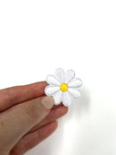 White Daisy Flower Embroidery Patch