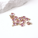 2 x 18K Gold Plated Pink Cubic Zirconia Charms, 10x6mm