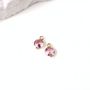 2 x 18K Gold Plated Pink Cubic Zirconia Charms, 10x6mm
