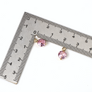 2 x 18K Gold Plated Pink Cubic Zirconia Charms, 10x6mm