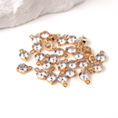 2 x 18K Gold Plated Cubic Zirconia Charms, 10x6mm