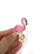 Pink Flamingo Embroidery Patch