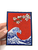 Japanese Wave Embroidery Patch