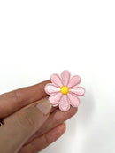 Pink Daisy Flower Embroidery Patch