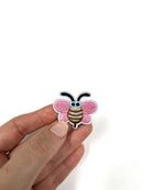Tiny Pink Bee Embroidery Patch