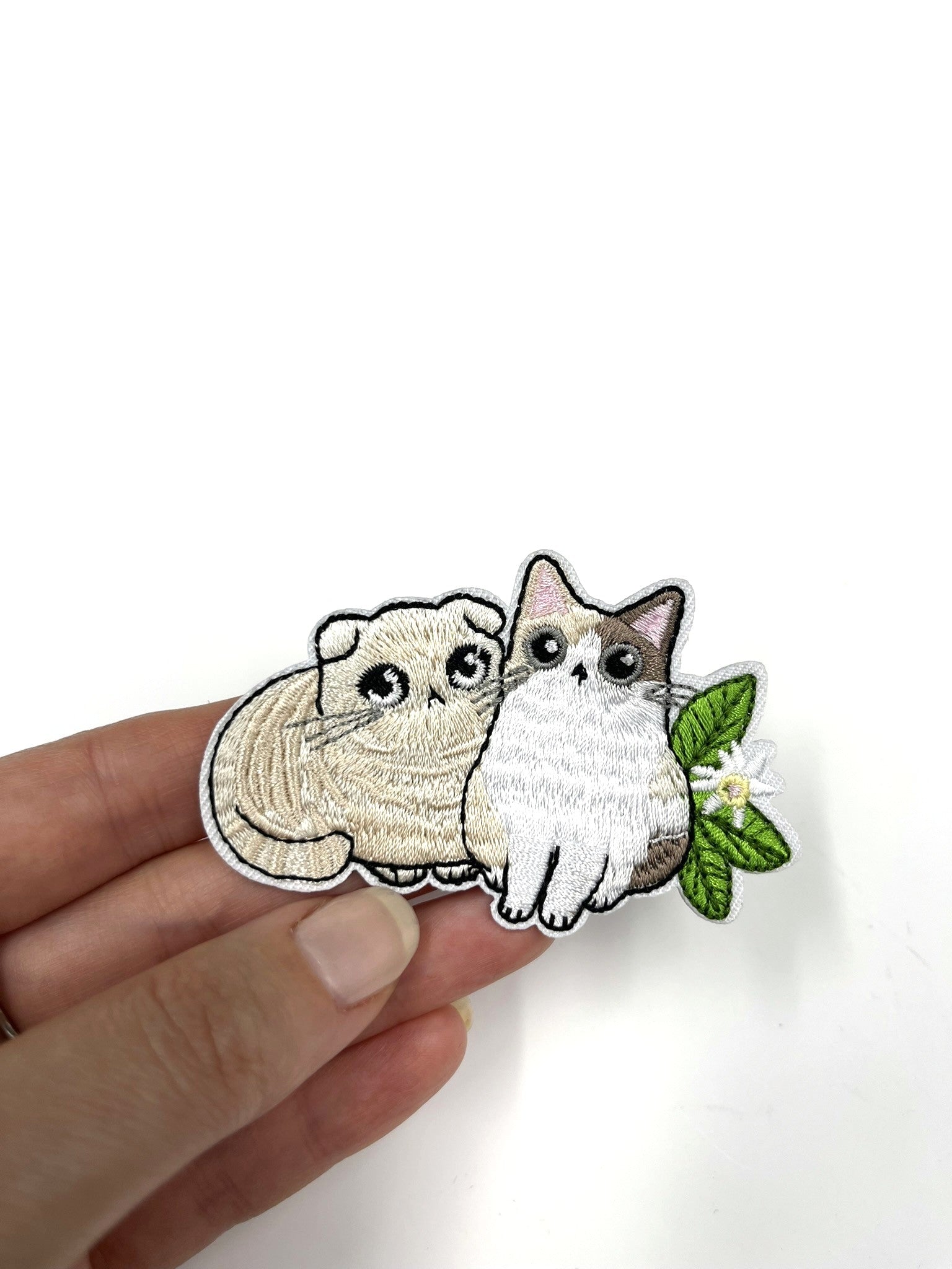 Two Cute Cats Embroidered Iron-on Patch