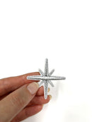 Silver Star Embroidery Patch