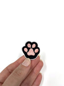 Black Paw Print Embroidery Patch