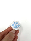 Blue Paw Print Embroidery Patch