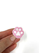 Pink Paw Print Embroidery Patch